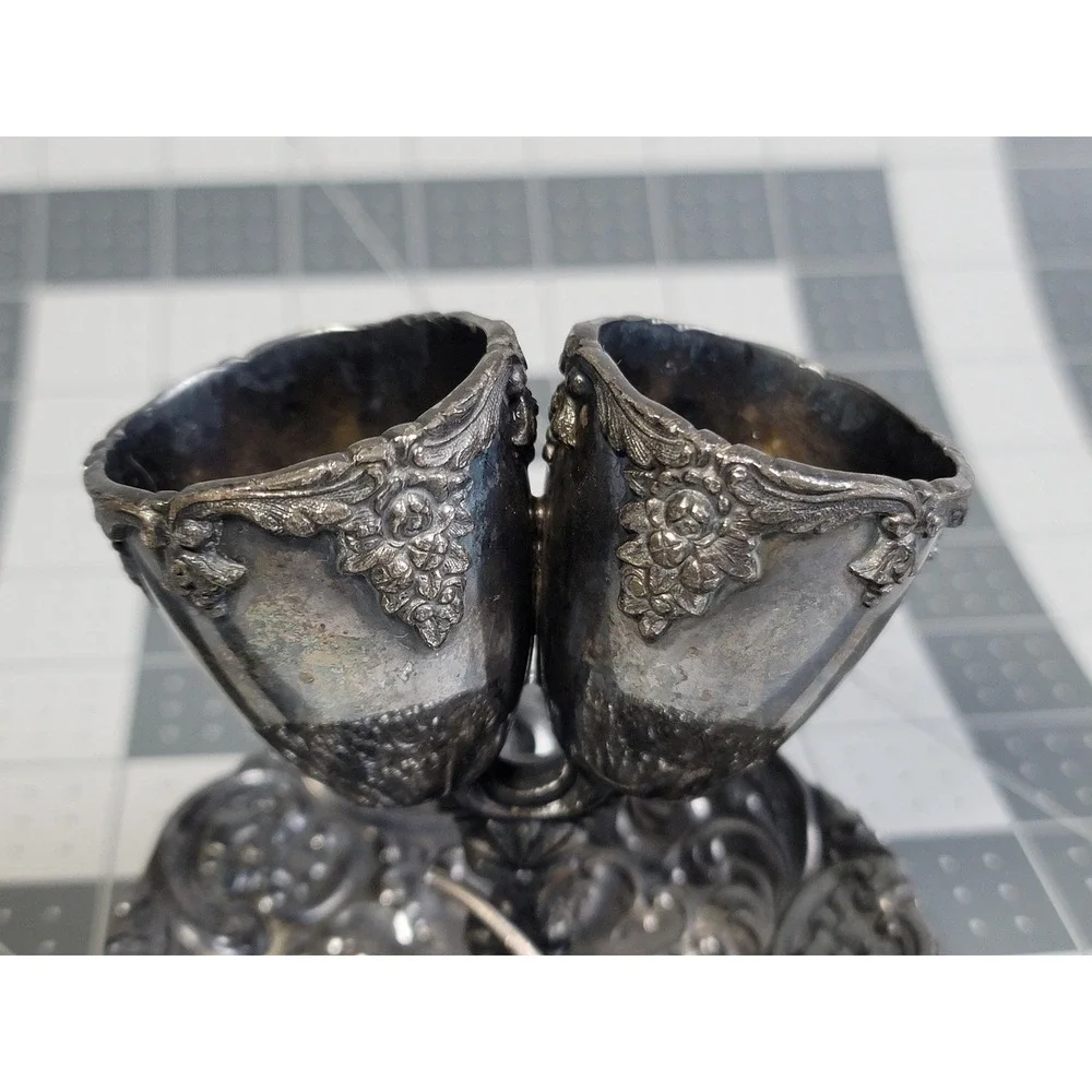 Antique Victorian Silver Plate Toothpick Matchstick Cigar Holder Ashtray Webster
